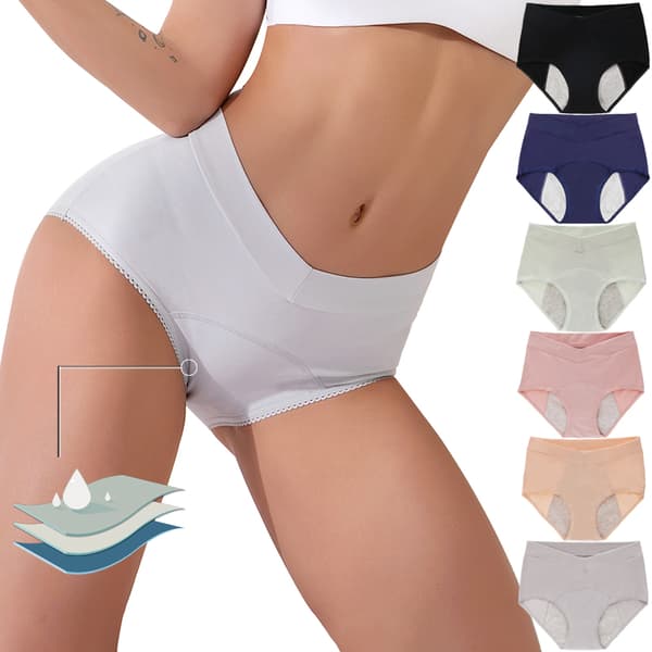 6-pack High-Waisted Multicolored Cotton Underwear Set L