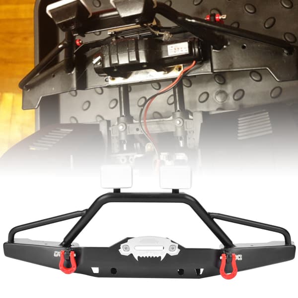 Metall Frontfanger med LED-lys Tilbehør Passer til Axial SCX10 II 90046 RC Bil