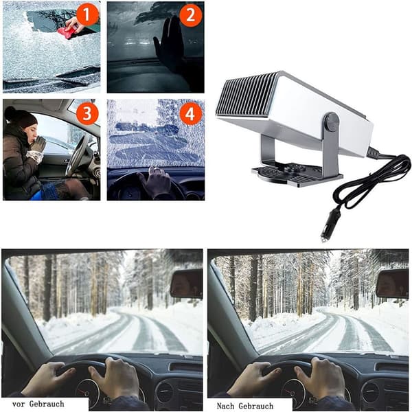 Bærbar bilvarmer, 150W bilvarmer defroster, 2 i 1 bil KLB
