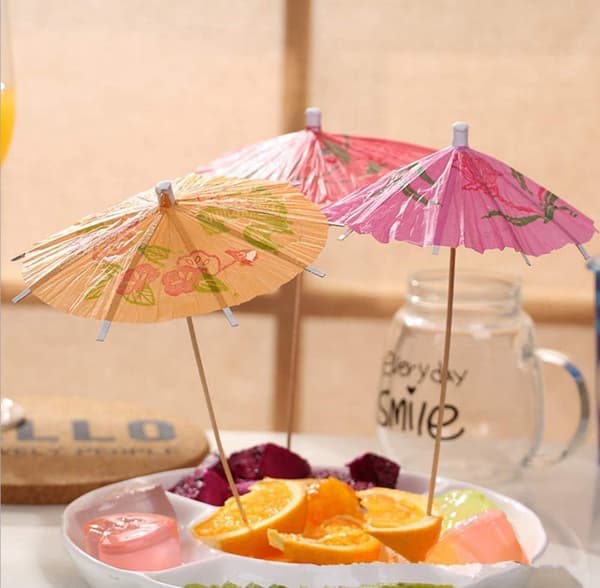 Cocktailparaplyer, papirdekorasjon til cocktail 50 stk 10 cm mini drikke