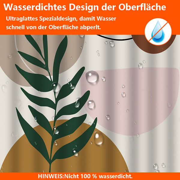 Dusjforheng 180x180cm, vannavvisende, vaskbare polyester badeforheng for baderom, badekar