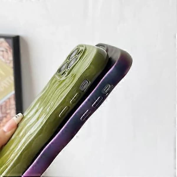 Caseative Skal för iPhone 13 Pro Max, Vattenvågsmönster Krullig Våg Ram Mjukt Kompatibelt iPhone Skal (Grön, iPhone 13 Pro Max)