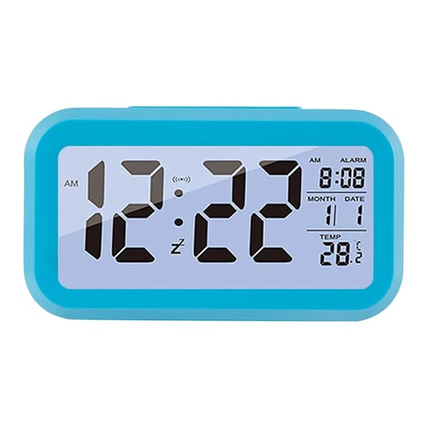 LED-väckarklocka Digital väckarklocka Kalender Belyst Snooze Alarm (Blå)
