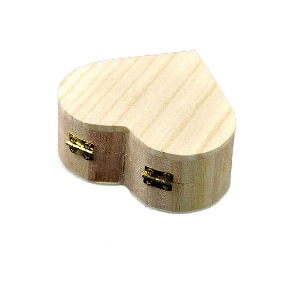 Hjerteformet opbevaringsboks Smykker Bryllupsgave Makeup Kosmetik Øreringe Ring Skrivebordsopbevaring Makeup Træ Organizer Bærbar og brugbar, Sunny
