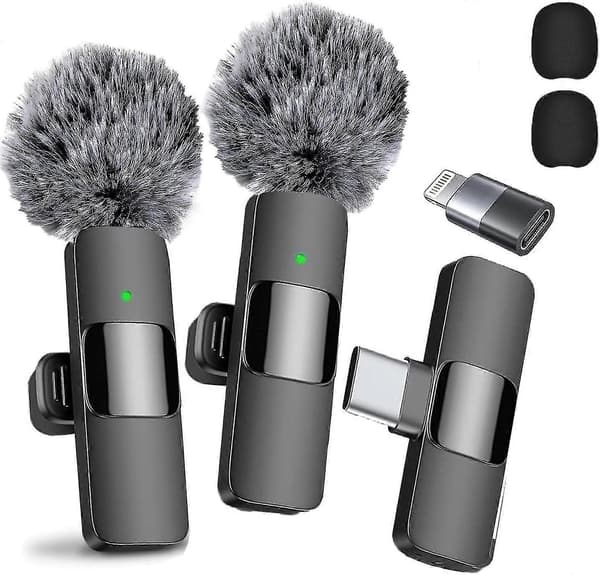 Professionel Trådløs Lavalier Mikrofon 2-pak Støjreduktion Krystalklar Optagelse Med Usb-c