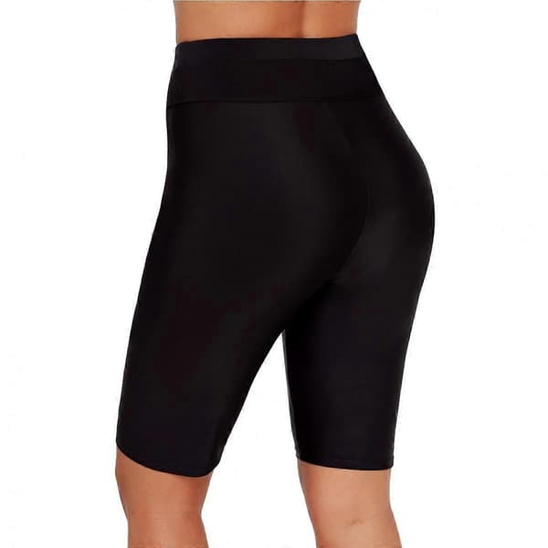 Naisten pitkät uimashortsit, korkea vyötärö, tankini, uimashortsit, musta, XL
