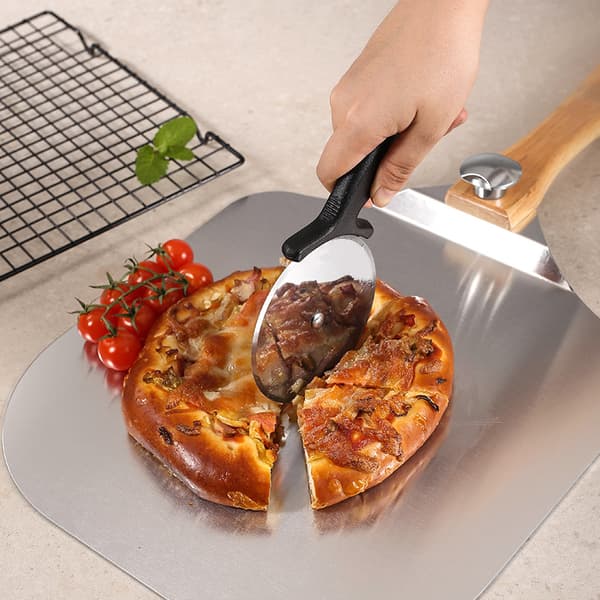 Pizzaspade med sammenleggbart trehåndtak, pizzaspade - høykvalitets aluminium pizza P