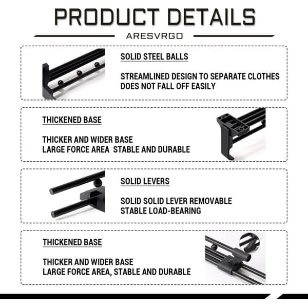 Extendable wardrobe rod, pull-out trouser holder, length 250 mm sliding wardrobe rod, for KLB wardrobes