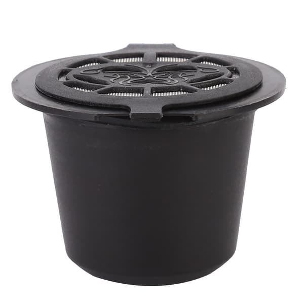 3 gjenbrukbare kaffekapsler til husholdning, påfyllbare kapsler, kopp som passer til Nespresso (svart)