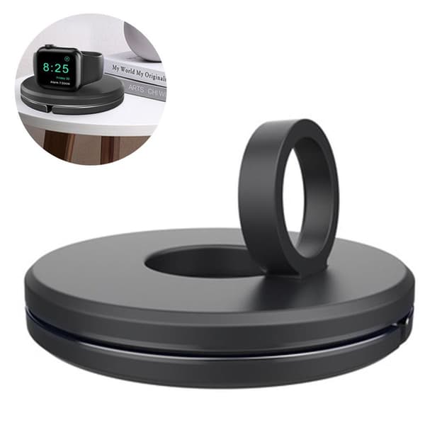 Apple Watch Opladningsstation Pop-up Kabelhåndtering Stativ Sort