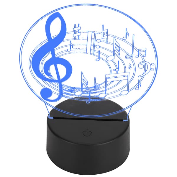 3D Musiknode LED-lampe USB Touch Bordlampe Natlampe Farveskift