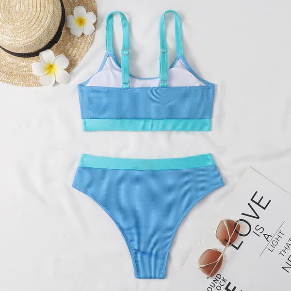 Dam Vadderad Bikini Set Baddräkt Sommar Strandkläder Sjöblå M M Lake Blue