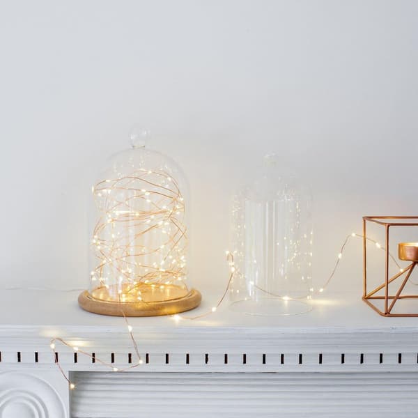 50 LED Micro String Lights Warm White Battery Operated KLB