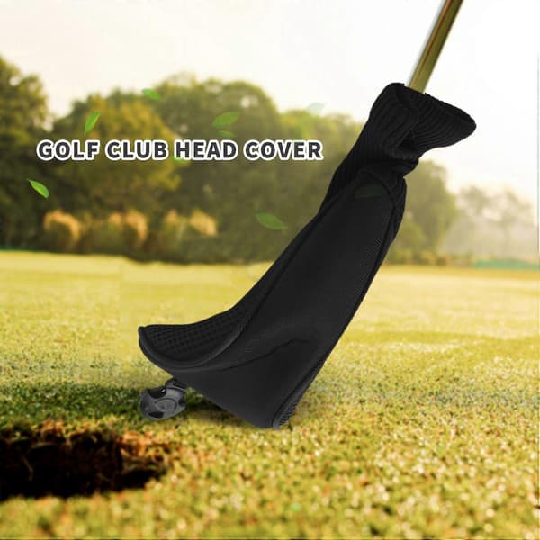 Svarta Golf Head Covers Driver 1 3 5 Fairway Woods Headcovers för Golfklubba Passar Alla Fairway och Driver Klubbor 3st