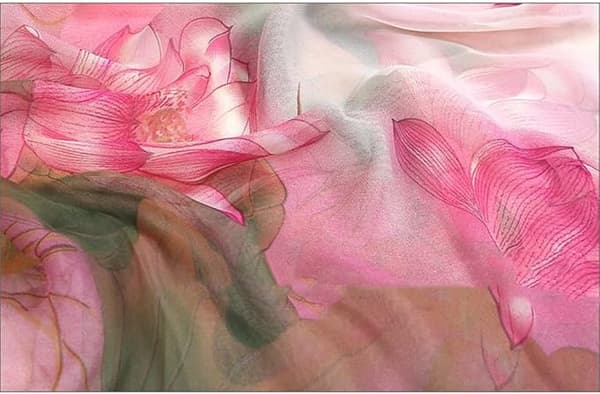 Georgette Chiffon Sjal Kvinder Langt Sjal Blomstret Mønster