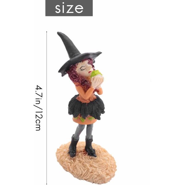 Halloween Witches Figure Decor Dolls Mini Magic Witch Halloween Decorations Desk Decor -D