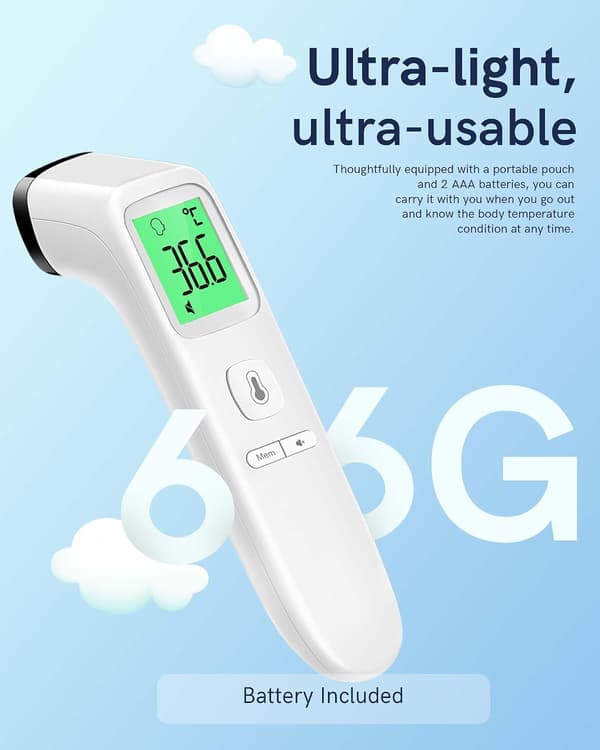 Berøringsfrit pandetermometer til voksne, infrarøde digitale termometre til børn, berøringsfrit babytermometer, nøjagtig aflæsning