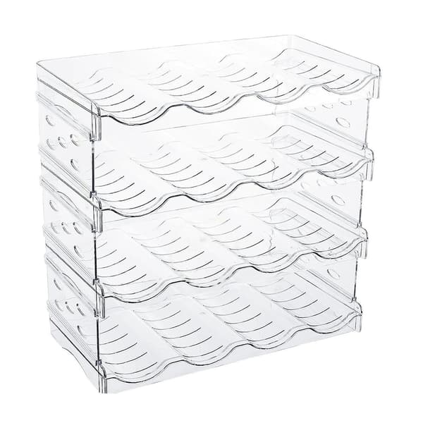 Foldable Water Bottle Storage Rack Large Capacity Wine Drying Rack for Pantry 4 Grids and 4 Layers 4 Grids and 4 Layers