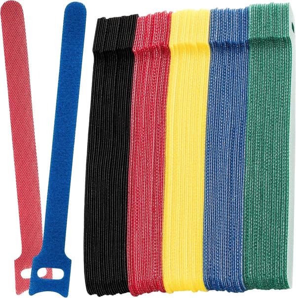 100-pak Rislan Kabelbindere, Genanvendelige Velcro-kabelbindere, 150 mm x 12 m