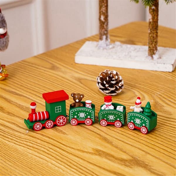 4-delt juletrepynt i form av tog - Juledekorasjon for barn - Gave - Natal Navidad