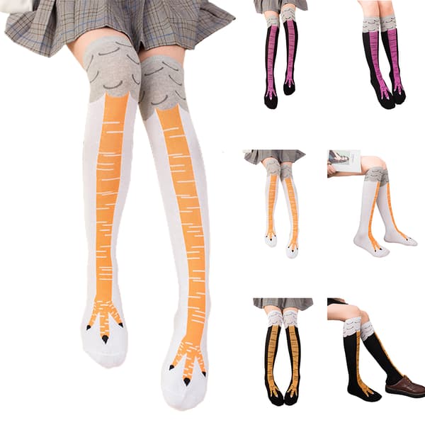 Julekyllingebenstrømper Lange 3D Cosplay Julestrømper Rosarød Rosarød Lang Rose red Long