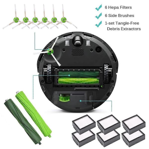 Erstatningssæt til iRobot Roomba E5 E6 E7 i7 i7+i6 i8 i3 i4 Plus 3150 E&I-serien støvsugerdele tilbehør 12 12