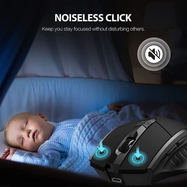 Trådløs ergonomisk 2,4G-mus med USB-mottaker
