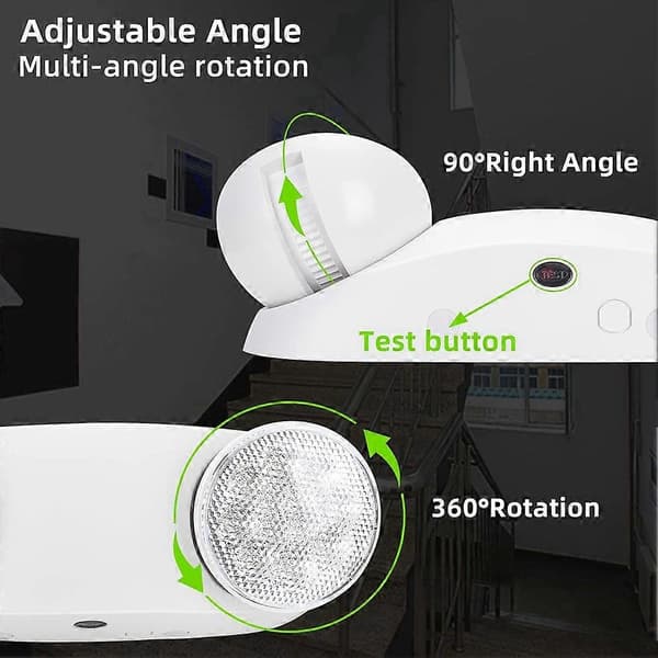 LED Emergency Light with Battery Backup, Bidirectional Adjustable Commercial Emergency Lighting
