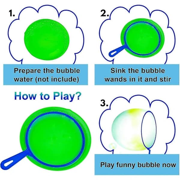 NA/Large Bubble Wand Set, 15 Pcs Large Bubble Making Toys With Bubble Solution For Kids, Summer Outdoor Toys, Gift