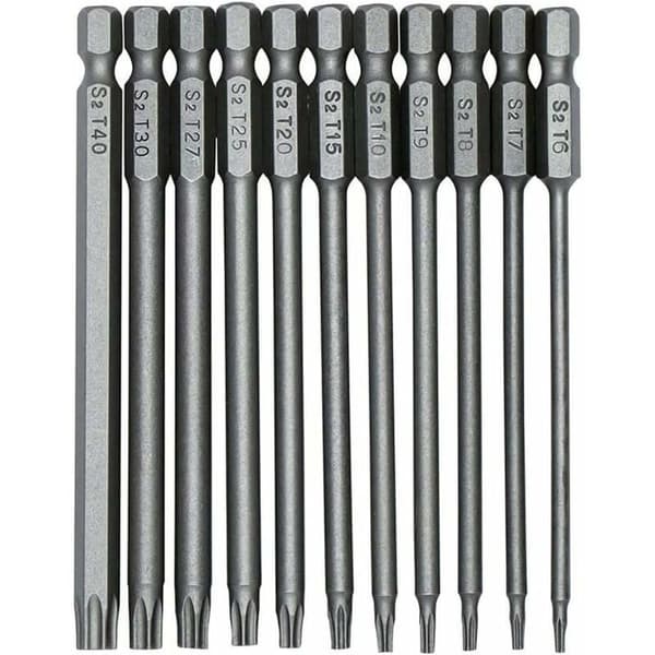 11 kpl 100 mm S2 1/4 \" Torx-ruuvimeisselin terä Precision Hex Shank