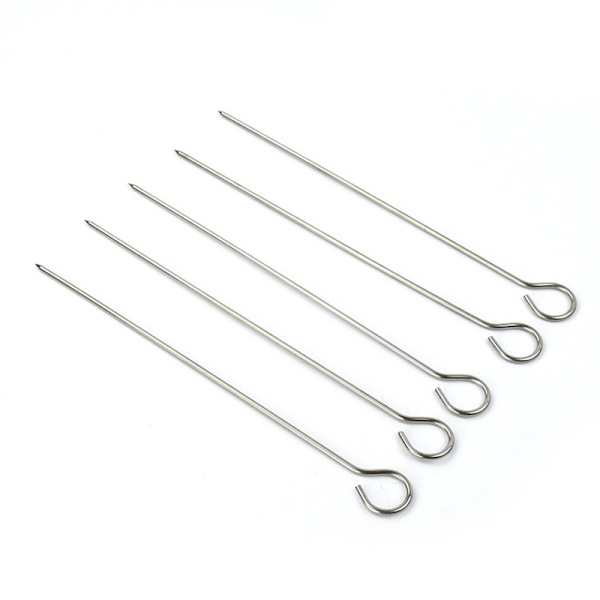 Stainless Steel BBQ Hanging Rack Multifunctional Durable Grill Practical Kitchen Gadgets With 5 Needles With 5 Needles