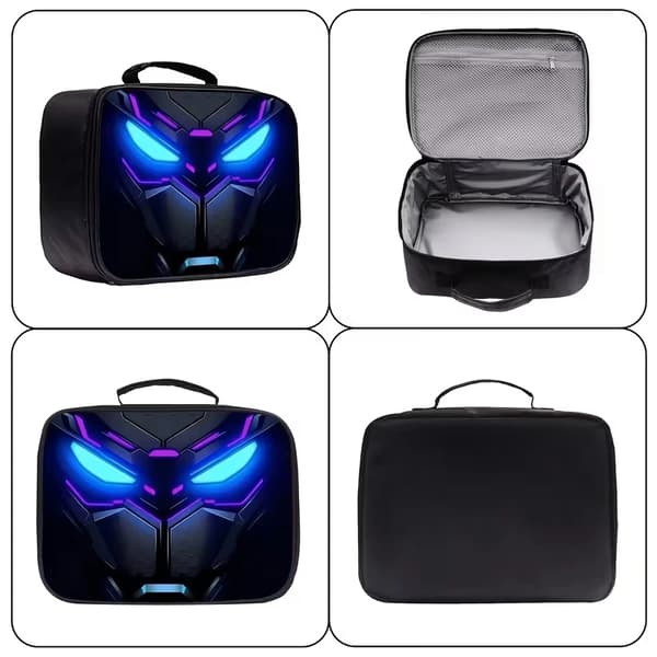 3-piece Casual Backpack Set with Laptop Compartment and Accessory Pouch - Unisex Travel and Work Bag Mech 7