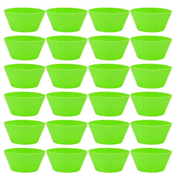 Silikon Mini Cupcake-holder Mini Cupcake-former Bakverk Grønn KLB
