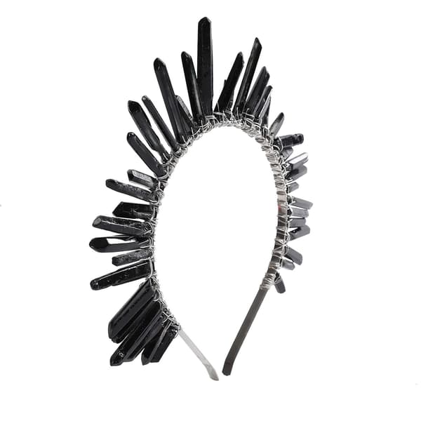 Raw Crystal Quartz Crown Headband - Handmade Natural Stone Tiara