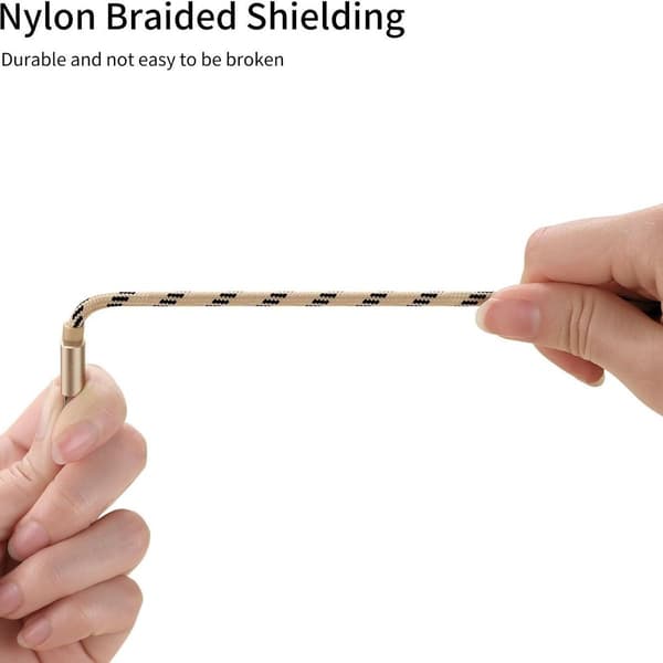 3-pakning iPhone-kabler, 2 m nylonflettede iPhone-ladekabler med KLB