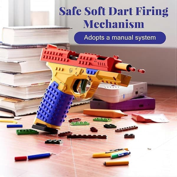 Tactical DIY Building Block Handle Set - Fun DIY Building Block Kit with Display Stand for Adults, Creative Construction Grip Kit 2 Sets 2 Sets