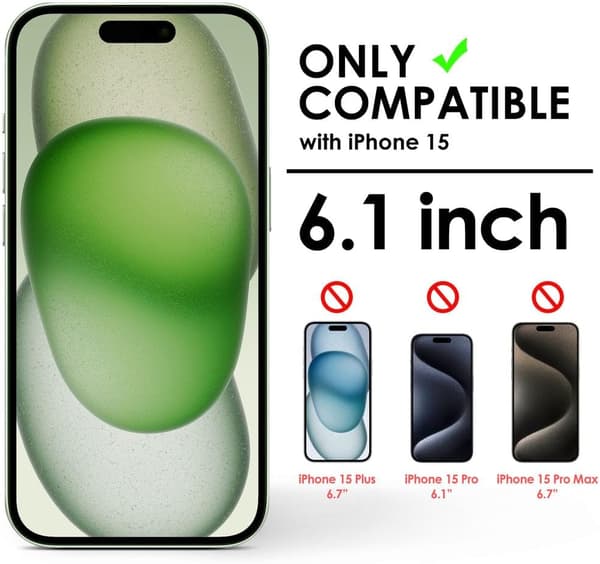 4-Pack Screen Protector for iPhone 15 6.1-inch Tempered Glass Film [Ultra HD] [3D Touch] [Case Friendly]