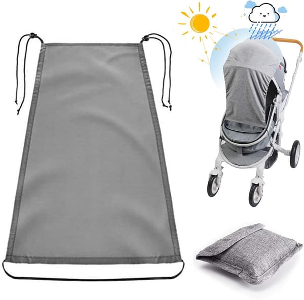Universal Stroller Sun Shade, Stroller Sun Visor with UV Protection 50+ Waterproof Stroller Sun Cover