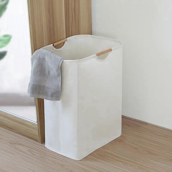 Cotton Laundry Basket Laundry Bag Laundry Hamper with Handles 30x30x40 cm Durable Large Capacity Foldable Laundry Box Clothes Storage Basket Dirty