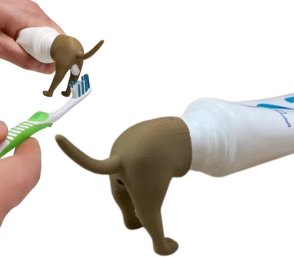 Pooping Dog Butt Toothpaste Topper, Funny Dog Poops Toothpaste Tube Cap, Creative Toothpaste Dispenser