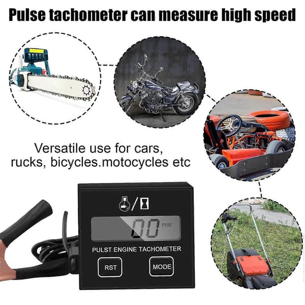 Digital Tachometer for Chainsaw, Small Inductive Tachometer, Waterproof Engine Tachometer, Tachometer for Motorcycle Lawn Mower