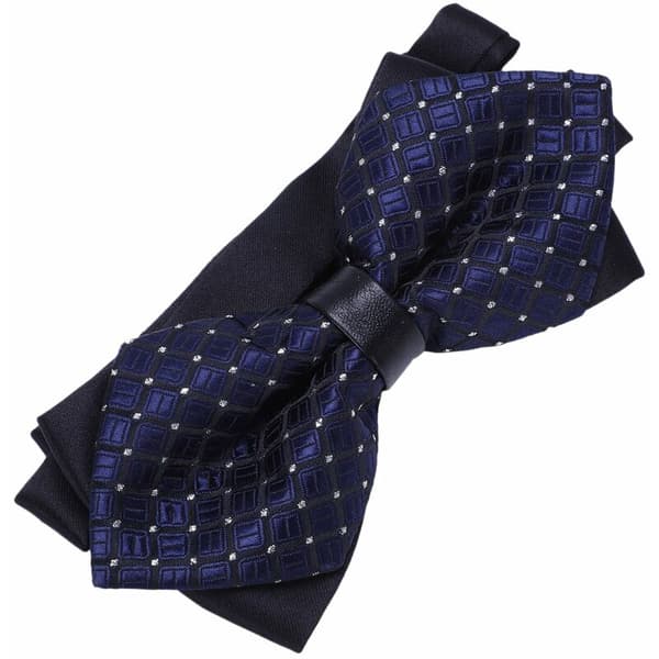Justerbar Mote Sløyfe Fancy Slips for Fest og Bryllup (Mørkeblå)