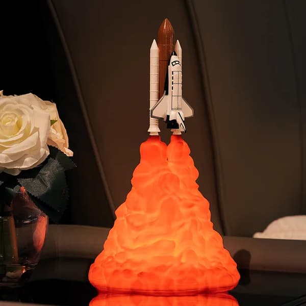 3D-Printed Space Shuttle Night Light USB Rechargeable Night Lamp