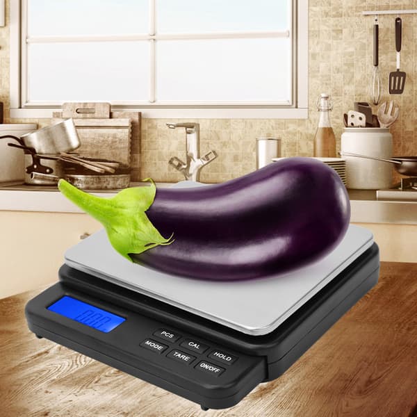 High Precision Mini Digital Kitchen Scale Electric Scale with Blue Backlit Display 1000g/0.01g Black