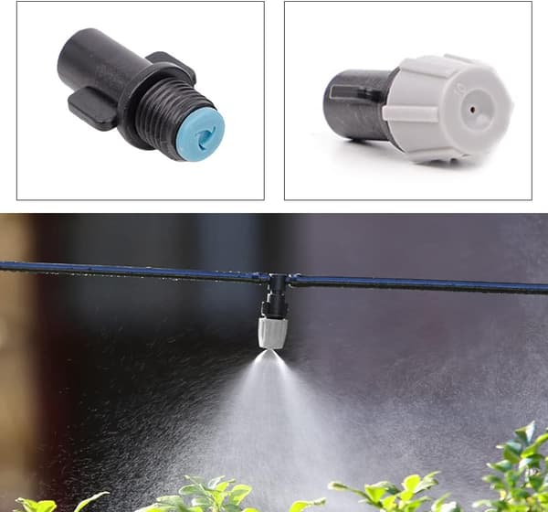 20 stk T-koblinger og 20 stk sprinklerdyser for tåkevanning