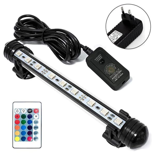 LED-akvariebelysning, akvariedykkelys med timer, 18CM KLB