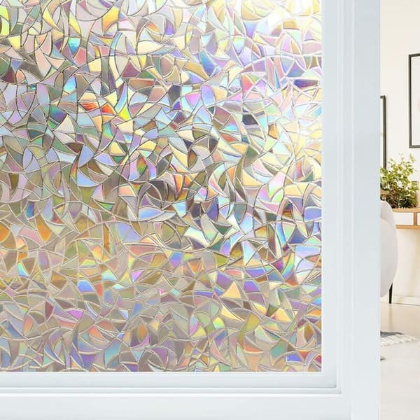 Electrostatic Window Film with Rainbow Effect, Decorative Privacy Protection, 3D-A
