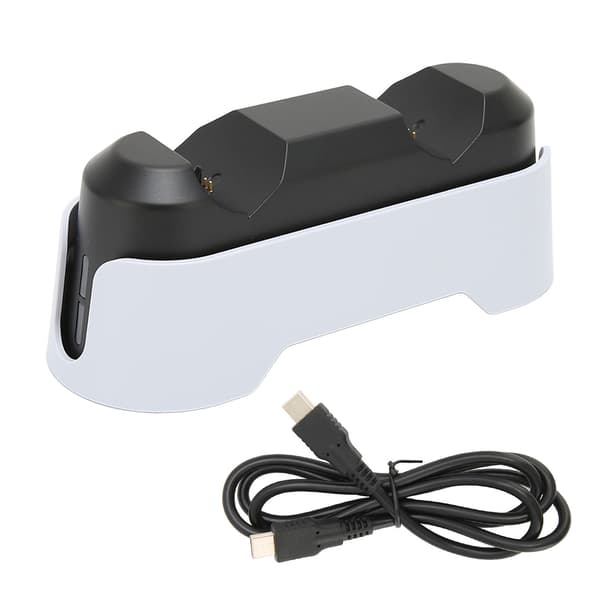 Til PS5-controller ladestation Controller dobbelt opladningsdock til PS5 med LED-indikator hvid