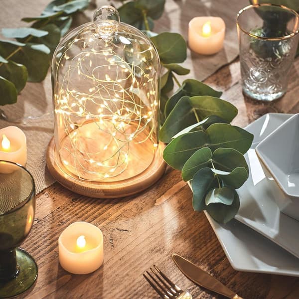 50 LED Micro String Lights Warm White Battery Operated KLB