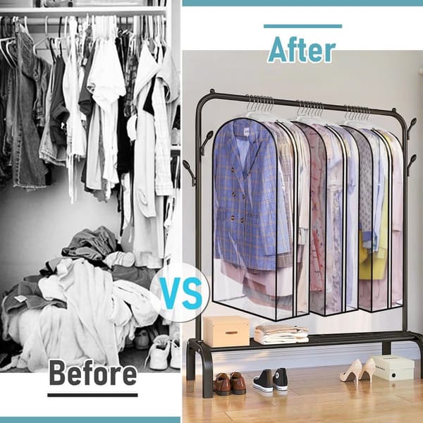 3-pack - cm - Fabric cover - clothes - Hanging bag - Suitable - keep - Transparent - (hanger